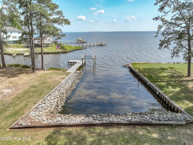 966 W Island View Rd, Bath, NC 27808 - dock area featuring a water view and a yard