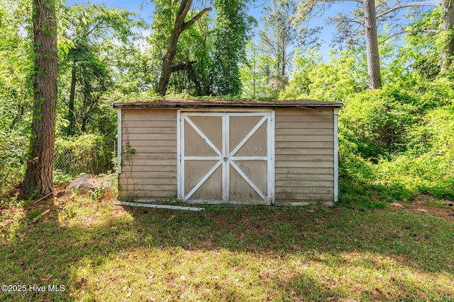 view of shed