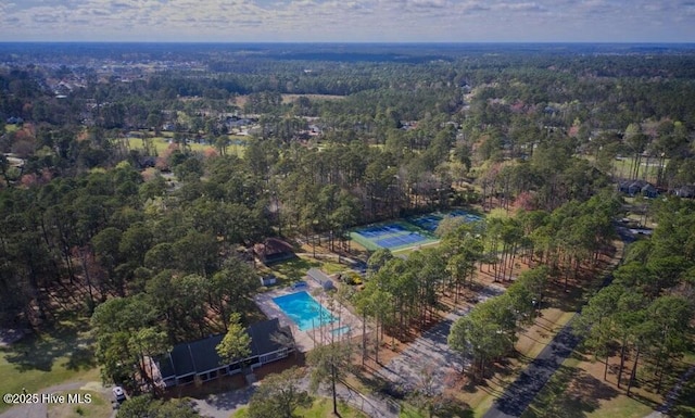 16 Myrtlewood Dr SW, Calabash, NC 28467 - birds eye view of property featuring a forest view