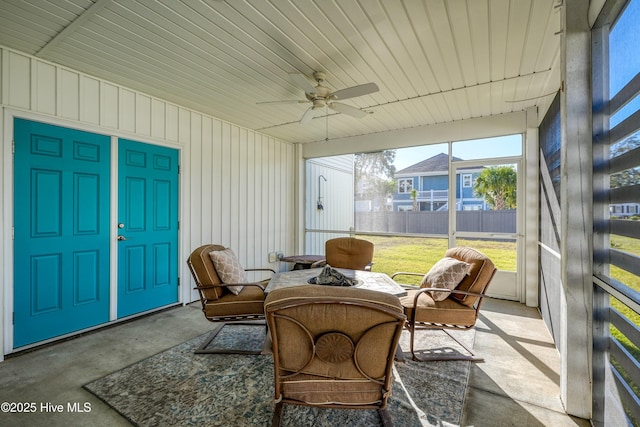 305 Ivy Ln, Carolina Beach, NC 28428 - sunroom / solarium featuring ceiling fan