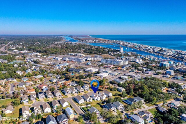 305 Ivy Ln, Carolina Beach, NC 28428 - aerial view of property and surrounding area featuring a nearby body of water