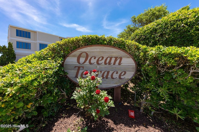 view of community sign