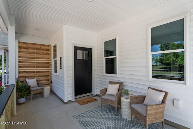 property entrance with a porch
