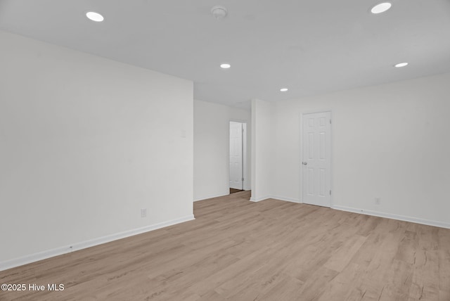 811 Crawford St, Goldsboro, NC 27530 - empty room with recessed lighting, baseboards, and light wood finished floors