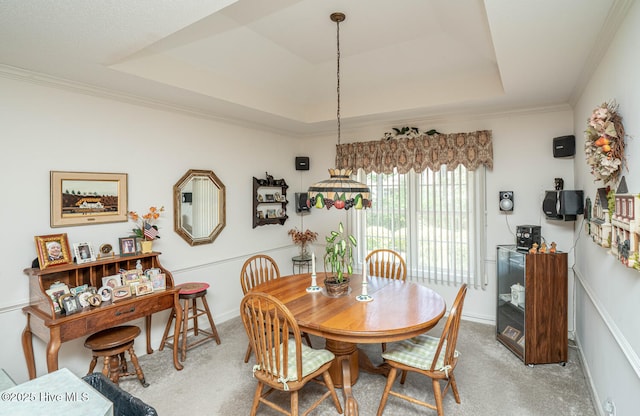 1071 Ridge Walk Way NW, Calabash, NC 28467 - carpeted dining room featuring a tray ceiling and ornamental molding