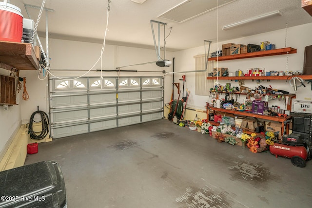 1071 Ridge Walk Way NW, Calabash, NC 28467 - garage featuring a garage door opener and a workshop area
