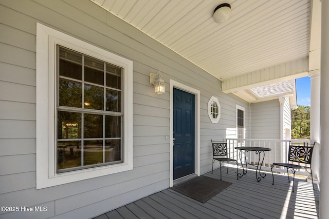 deck with a porch