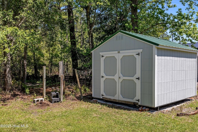 view of shed