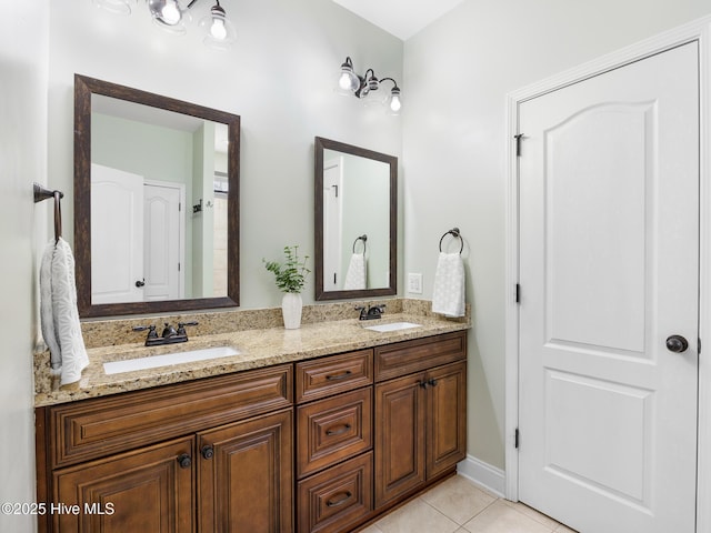 114 Schever Rd, West End, NC 27376 - bathroom with a sink, tile patterned flooring, and double vanity