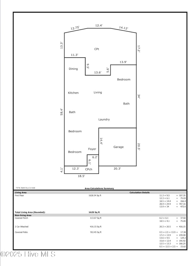 604 Winfall Dr, Holly Ridge, NC 28445 - floor plan / room layout