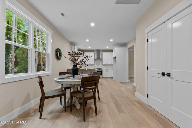 44 S Shamrock Dr, Foxfire Village, NC 27281 - dining space featuring recessed lighting, light wood finished floors, and baseboards