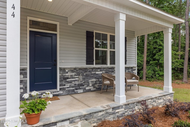 44 S Shamrock Dr, Foxfire Village, NC 27281 - entrance to property with covered porch and stone siding