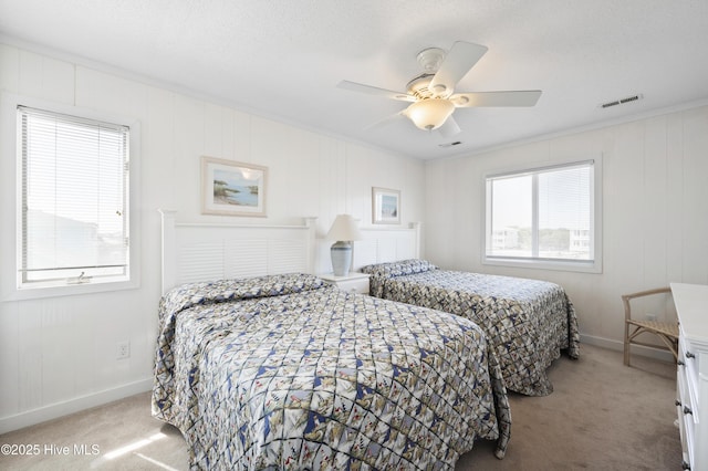 full bathroom with vanity, toilet, curtained shower, wood finished floors, and visible vents