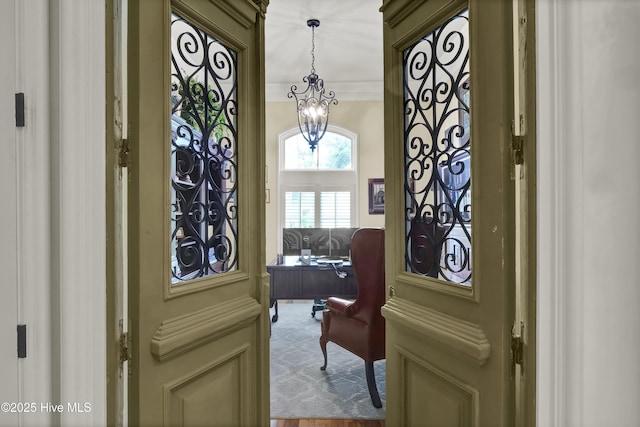 2220 Bel Arbor Pl, Wilmington, NC 28403 - foyer featuring a chandelier