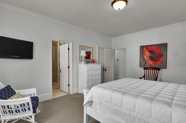 2220 Bel Arbor Pl, Wilmington, NC 28403 - carpeted bedroom with ornamental molding and ensuite bath