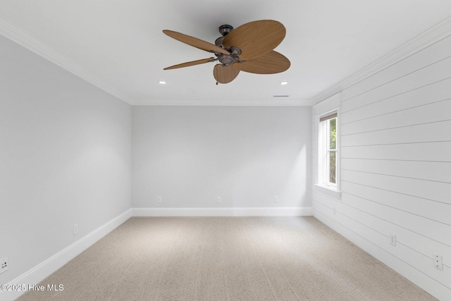805 S Lumina Ave, Wrightsville Beach, NC 28480 - unfurnished room featuring crown molding, baseboards, and a ceiling fan