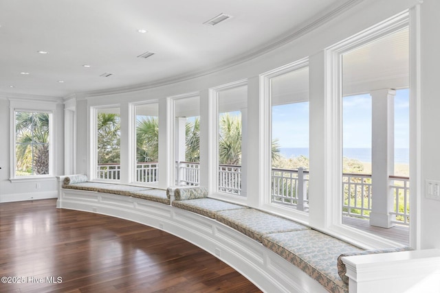 805 S Lumina Ave, Wrightsville Beach, NC 28480 - unfurnished sunroom with a wealth of natural light and visible vents