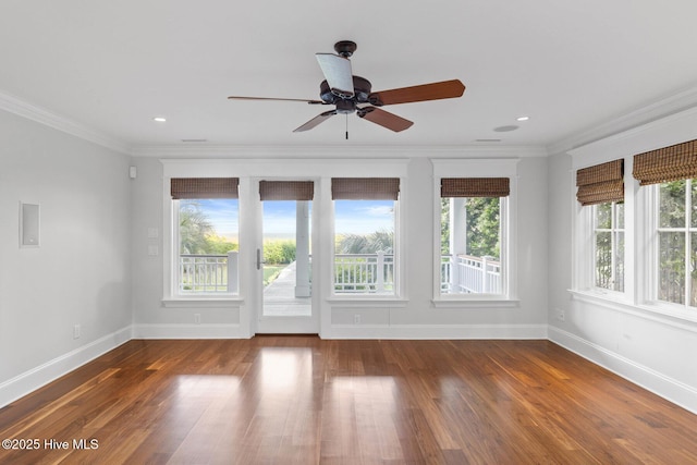 805 S Lumina Ave, Wrightsville Beach, NC 28480 - unfurnished room featuring crown molding, baseboards, and a ceiling fan