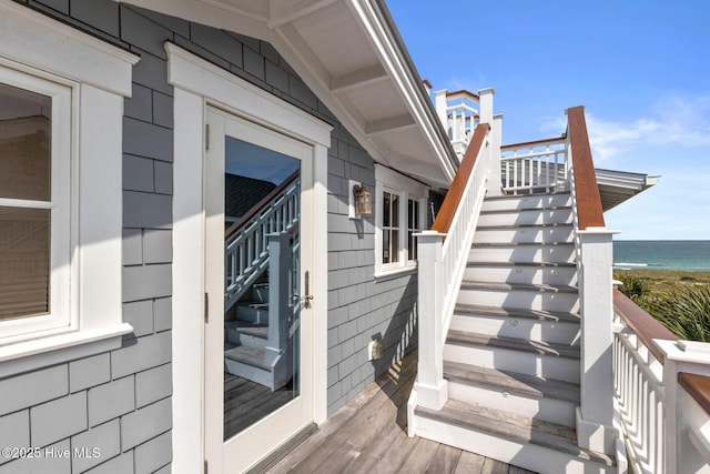 805 S Lumina Ave, Wrightsville Beach, NC 28480 - view of side of property with a water view and stairway