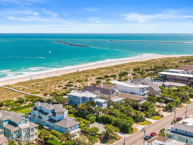 805 S Lumina Ave, Wrightsville Beach, NC 28480 - aerial view featuring a water view and a beach view