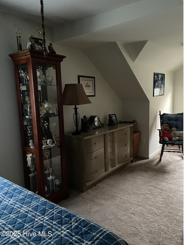612 Blaney St, Clinton, NC 28328 - carpeted bedroom featuring baseboards and vaulted ceiling