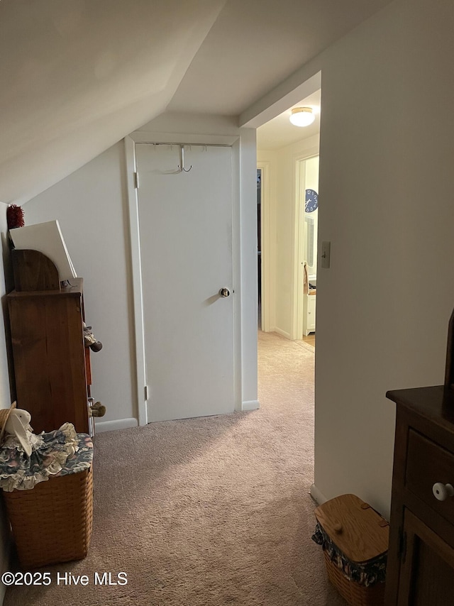 612 Blaney St, Clinton, NC 28328 - additional living space featuring carpet flooring and vaulted ceiling