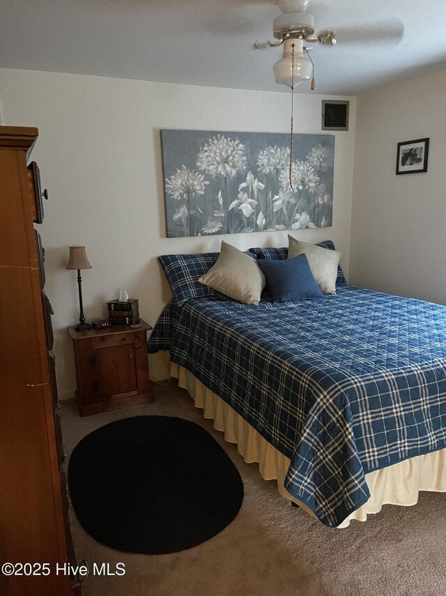 612 Blaney St, Clinton, NC 28328 - bedroom with ceiling fan, carpet flooring, and visible vents