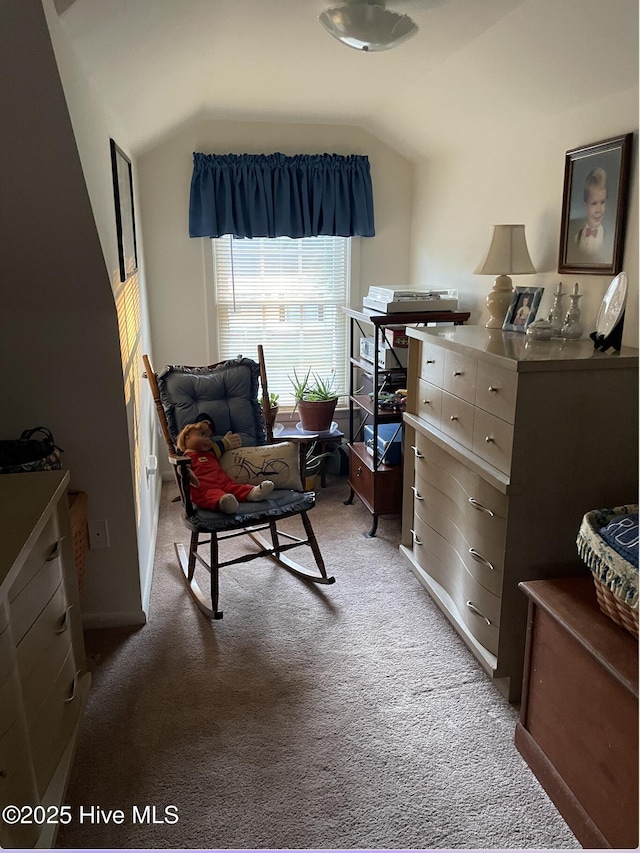 612 Blaney St, Clinton, NC 28328 - sitting room featuring light colored carpet and lofted ceiling