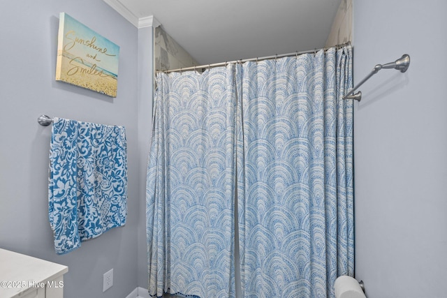 415 W Boardwalk Blvd, Atlantic Beach, NC 28512 - full bath with a shower with curtain and vanity