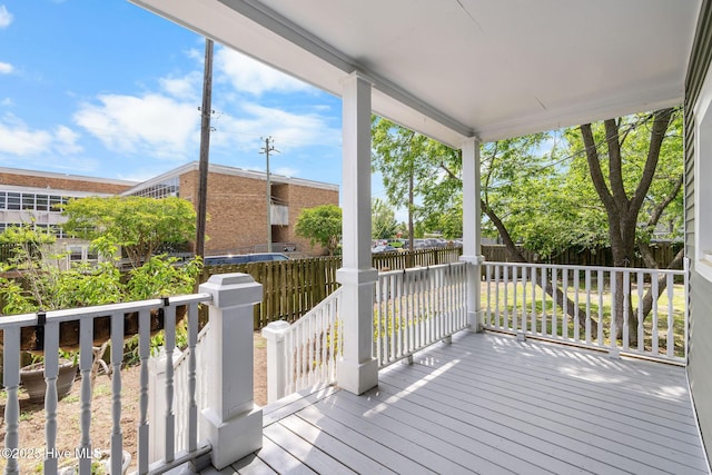 wooden deck with fence