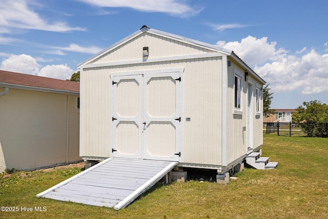 view of shed