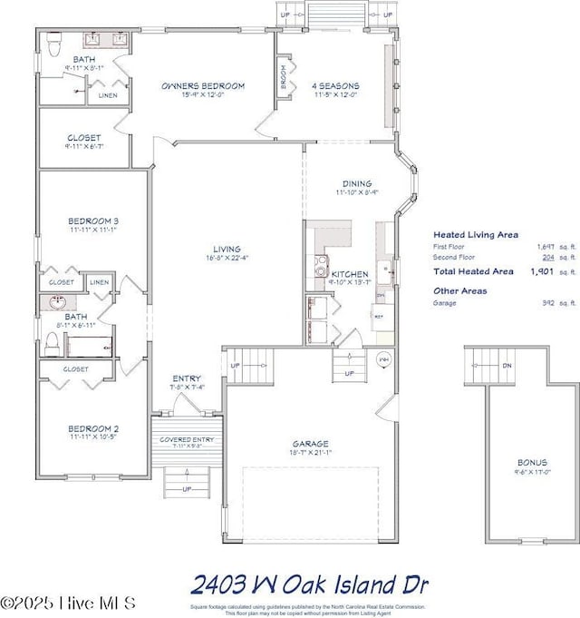 2403 W Oak Island Dr, Oak Island, NC 28465 - floor plan / room layout