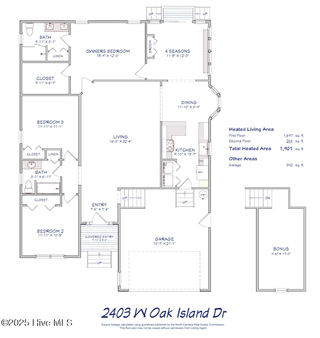2403 W Oak Island Dr, Oak Island, NC 28465 - floor plan / room layout