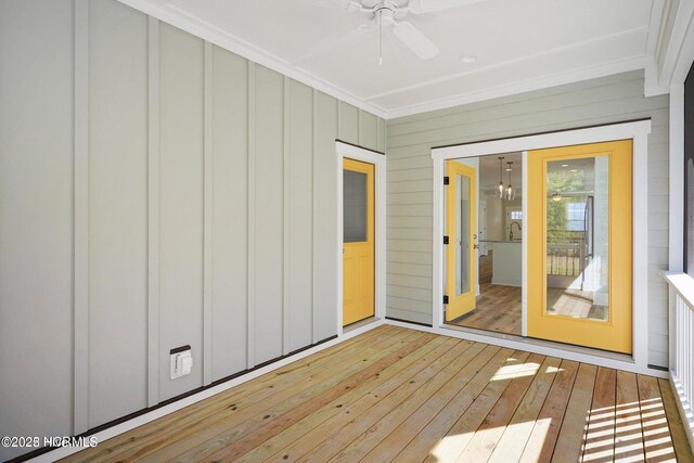 exterior space with a notable chandelier