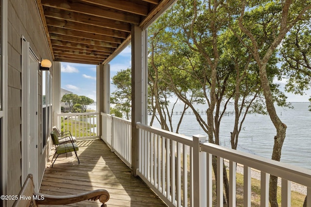 balcony with a water view