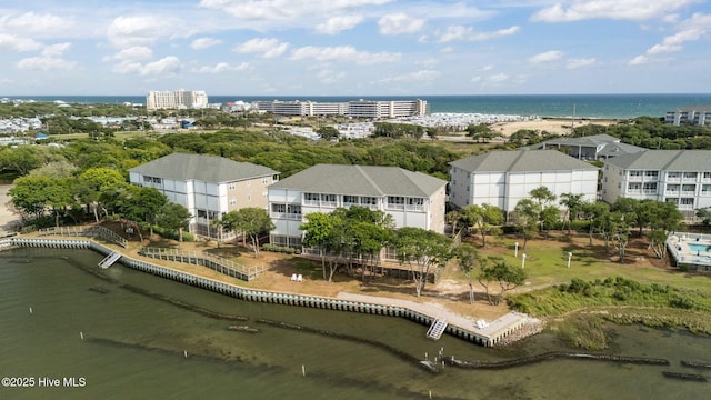 drone / aerial view of a nearby body of water