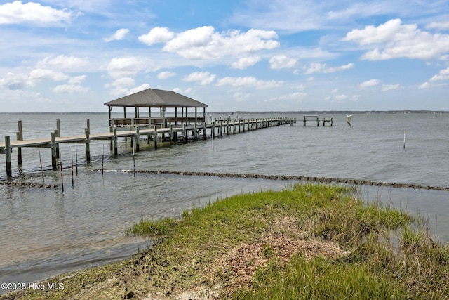 dock featuring a water view