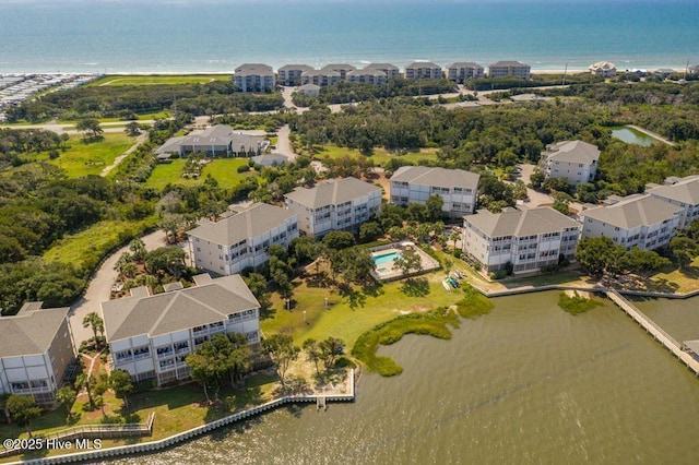 drone / aerial view of a nearby body of water