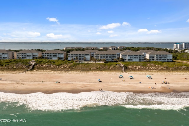 aerial view of extended coastline