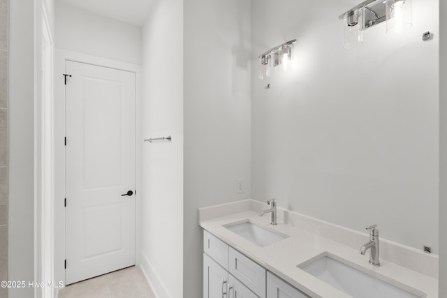 316 Lightning Bug Ln, Holly Ridge, NC 28445 - full bath featuring a sink, tile patterned floors, and double vanity