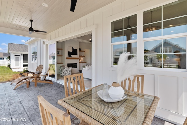 316 Lightning Bug Ln, Holly Ridge, NC 28445 - view of patio / terrace featuring a ceiling fan