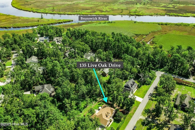 135 Live Oak Dr, Leland, NC 28451 - bird's eye view with a water view