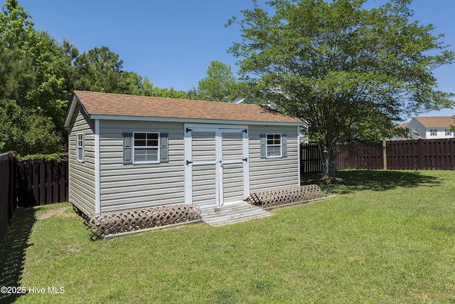 108 Nellie Ln, Swansboro, NC 28584 - view of shed with a fenced backyard