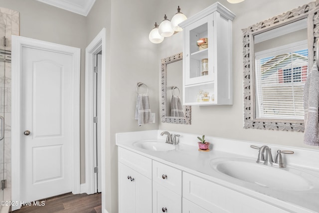 167 Fallbrook Ln, Rocky Point, NC 28457 - full bath featuring wood finished floors, a freestanding tub, a stall shower, and tile walls
