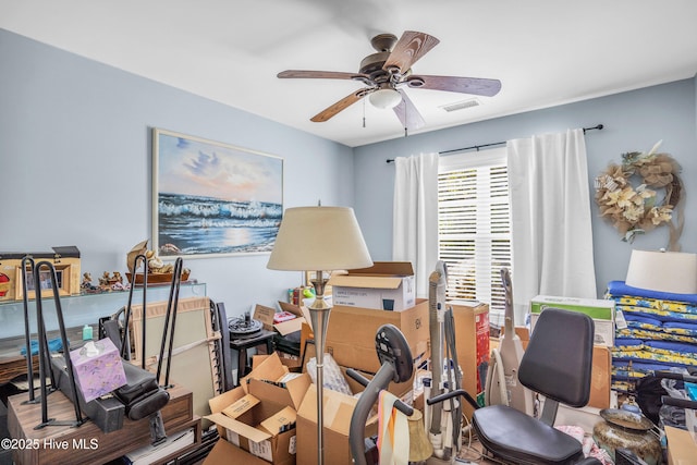 167 Fallbrook Ln, Rocky Point, NC 28457 - office space with a ceiling fan and visible vents