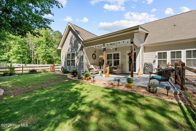 549 Abbey Rd, Carthage, NC 28327 - back of property featuring a patio area and a shingled roof