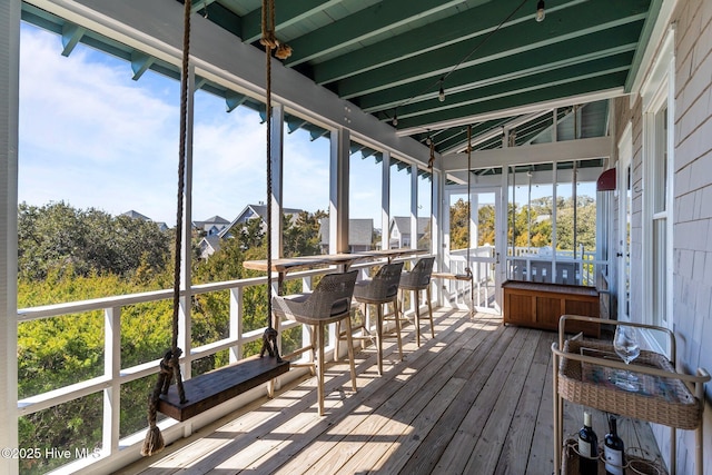 view of sunroom