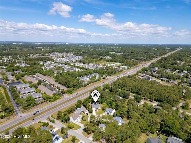 aerial view with a residential view