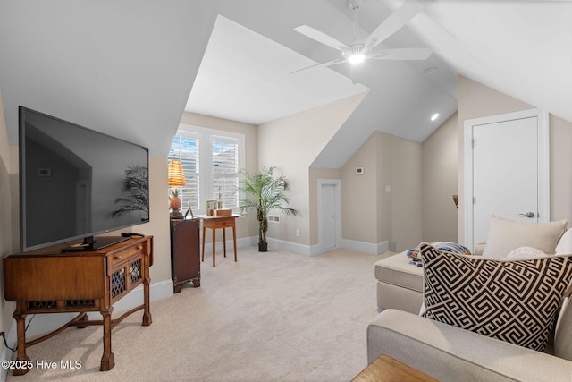 9036 Island Rider Ct NE, Leland, NC 28451 - interior space featuring baseboards, ceiling fan, and vaulted ceiling