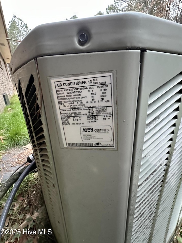 exterior details with central air condition unit